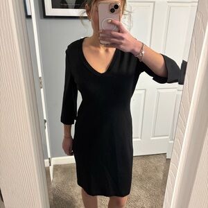 St. John Wool Blend V Neck Dress